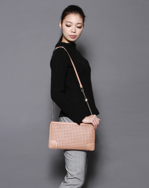 クリスチャン ルブタンコピー 14/15年秋冬新作カーフスキン ショルダー付 クラッチバッグLOUBIPOSH 3120508 BG4W