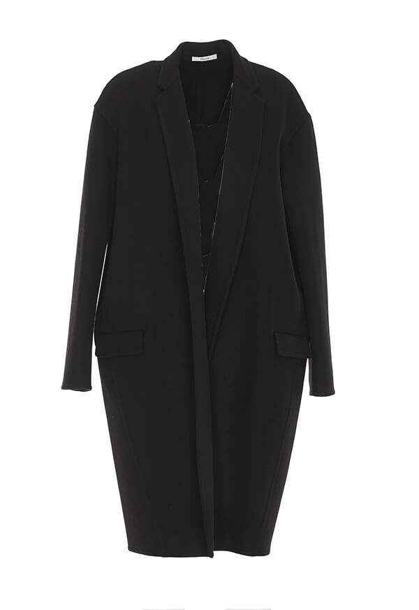 CELINEセリーヌ服コピー エッグシェイプコート ダブルフェイスカシミア ブラック 28H136700.38NO