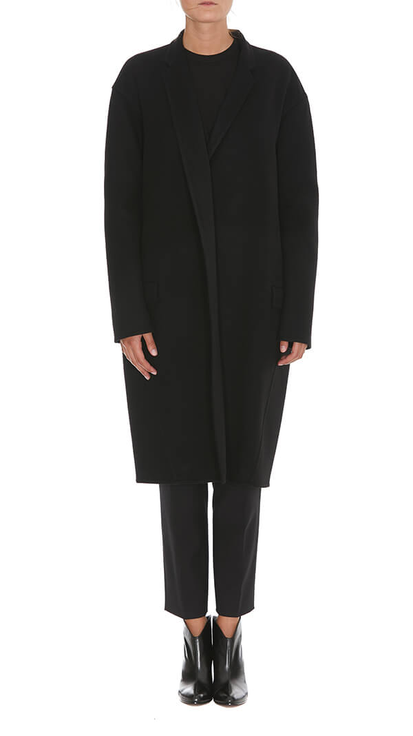 CELINEセリーヌ服コピー エッグシェイプコート ダブルフェイスカシミア ブラック 28H136700.38NO