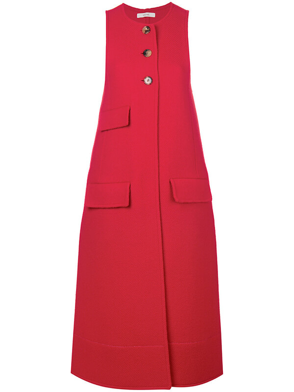 CELINE(セリーヌ服コピー) ラマウール スリーブレスコート RED
