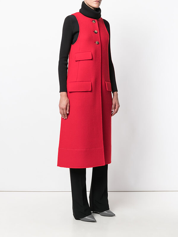 CELINE(セリーヌ服コピー) ラマウール スリーブレスコート RED