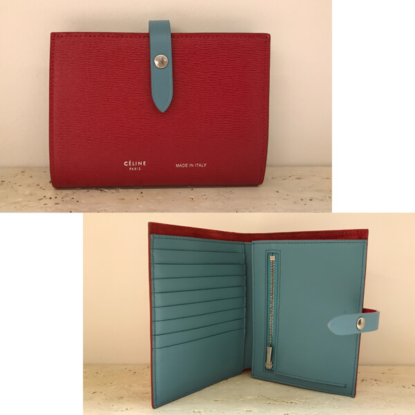 2018SS CELINE 折りたたみ財布 Strap ミディアム財布 Pop Red 104813A2A.27PE