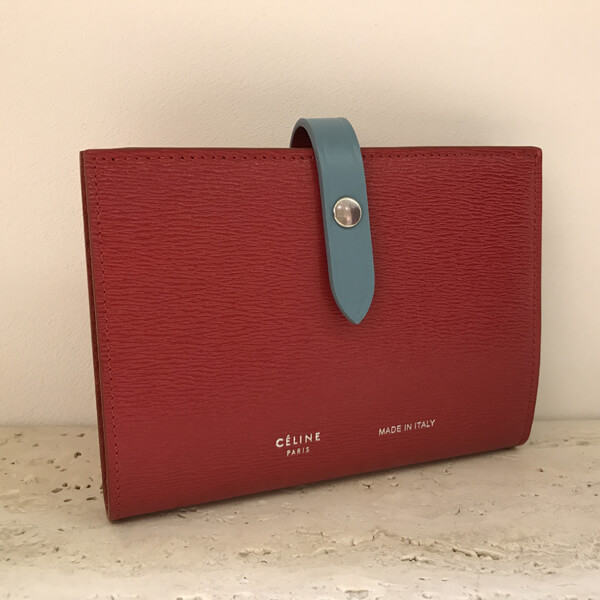 2018SS CELINE 折りたたみ財布 Strap ミディアム財布 Pop Red 104813A2A.27PE