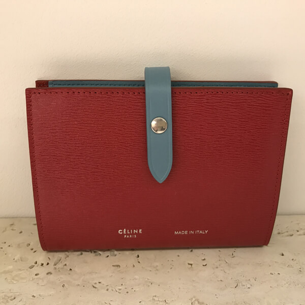 2018SS CELINE 折りたたみ財布 Strap ミディアム財布 Pop Red 104813A2A.27PE