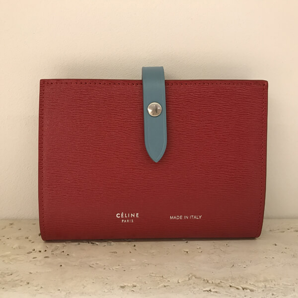 2018SS CELINE 折りたたみ財布 Strap ミディアム財布 Pop Red 104813A2A.27PE