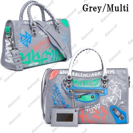 2018ss【BALENCIAGA コピー】グラフィティ クラシックシティ SMALL Grey/Multi 431621 0FE2T 1080