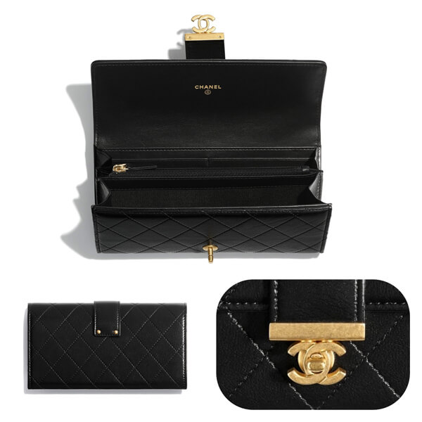 ツヤツヤゴージャス感♡【CHANEL】フラップウォレット 楽天市場】シャネル CHANEL 長財布 フラップウォレット ボーイ