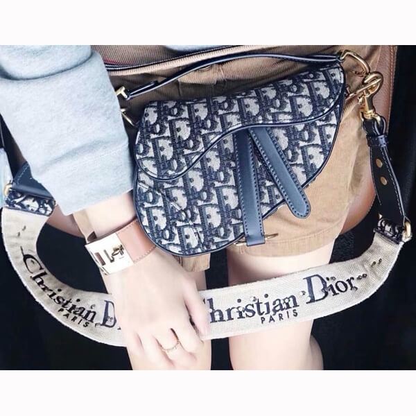 新作 日本即発 DIOR スーパーコピー ブルー キャンバス SADDLE ミニバッグ 9091602