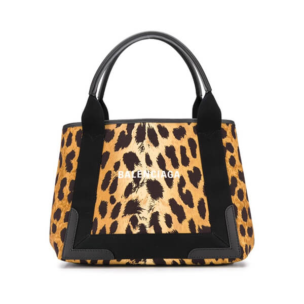 Cバレンシアガ　BALENCIAGA ネイビースモールカバ　レオパード バレンシアガ トートバッグ 偽物 ネイビー スモール カバ