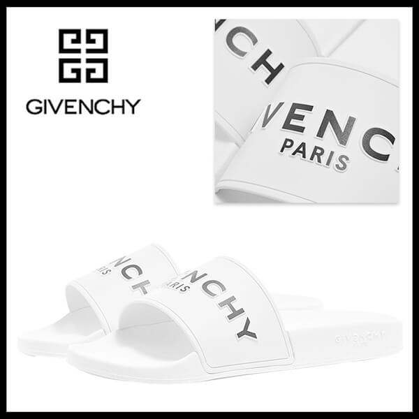 【GIVENCHY】ジバンシィ サンダル コピー ロゴスライド サンダル ホワイト フラット 20092224