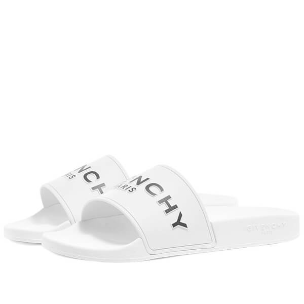 【GIVENCHY】ジバンシィ サンダル コピー ロゴスライド サンダル ホワイト フラット 20092224