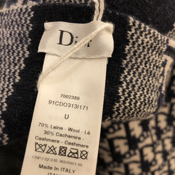 ディオール】2019/20AW ウール/カシミヤ CD OBLIQUE ストール ディオール】2019/20AW ウール/カシミヤ CD OBLIQUE ストール