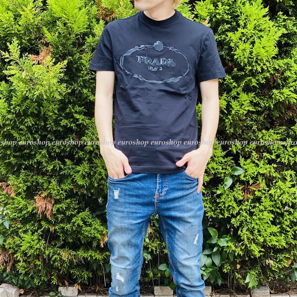 ☆プラダ☆刺しゅうロゴ Tシャツ 2カラー♪UJN555|スーパーコピー