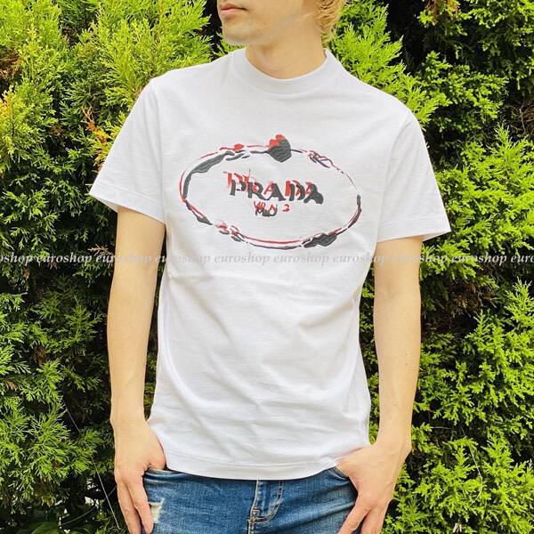 ☆プラダ☆刺しゅうロゴ Tシャツ 2カラー♪UJN555|スーパーコピー