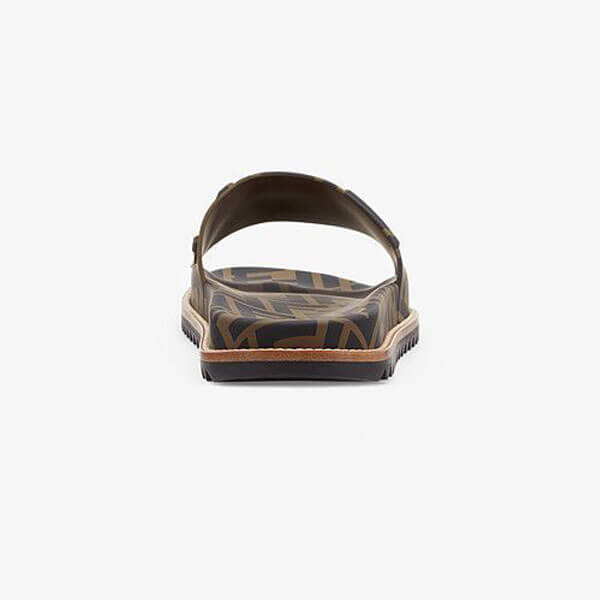 FENDI フェンディ FLING サンダル ブラウン ロゴ 関税込 フェンディ フィール サンダル ファブリック ブラウン | Fendi