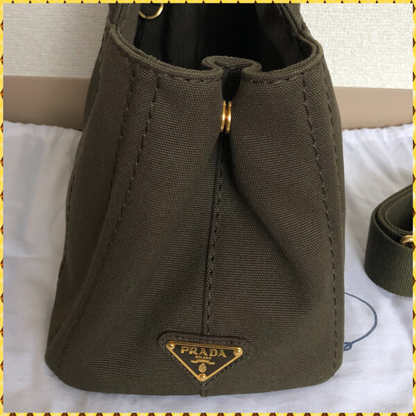 プラダプラダ偽物 canapaキャンバス トートバック(S)MILITARE