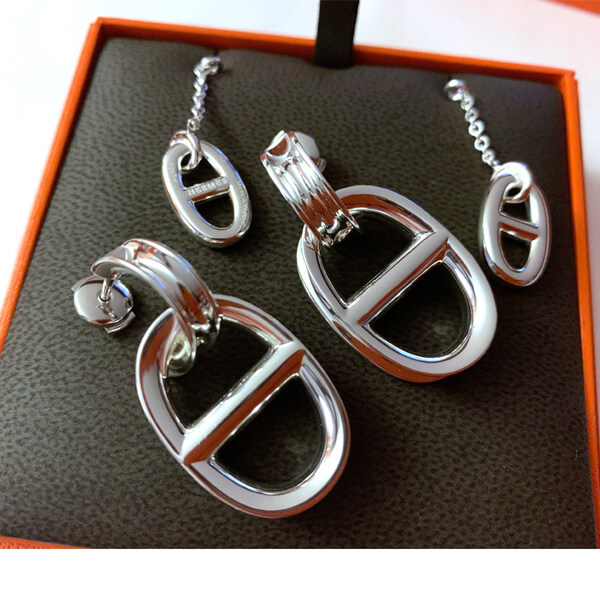 【⭐️極美品❣️本物⭐️】エルメス　シェーヌダンクル パラードPM ピアス Ag925 HERMES(エルメス) シェーヌダンクル パラード PM ピアス