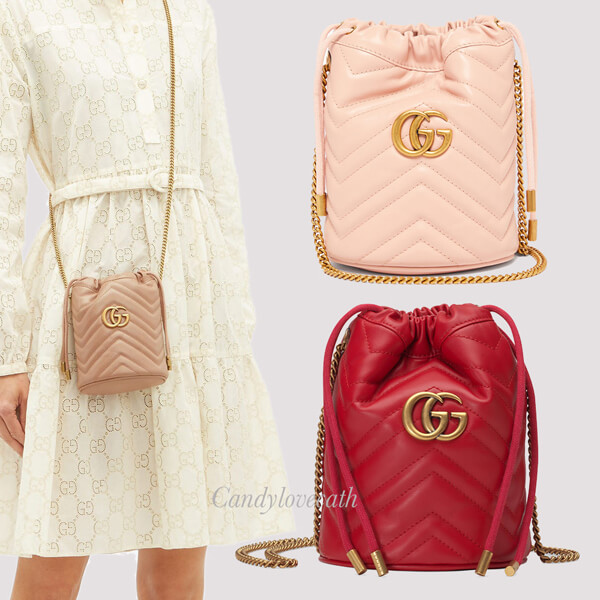2020新作限定人気 グッチコピー∞∞ GUCCI ∞∞ GG Marmont Mini leather バケットショルダー☆M82039