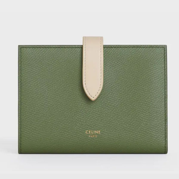 【CELINE】コピーミディアムストラップウォレット グレイン 10B643BRU