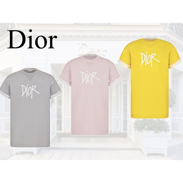 2020秋 DIOR × STUSSY ディオール Tシャツ コピー コラボ ビー Tシャツ J625H0554