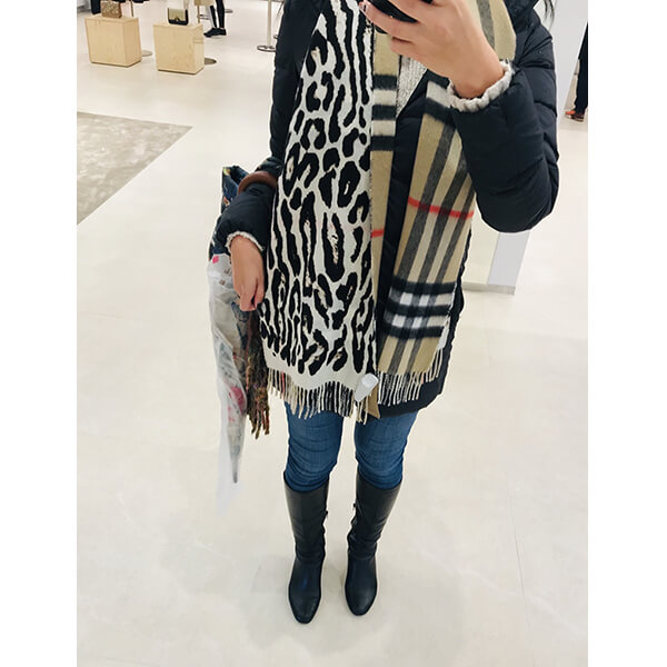 Burberry☆スーパーコピーレオパードプリントカシミアスカーフWJ32