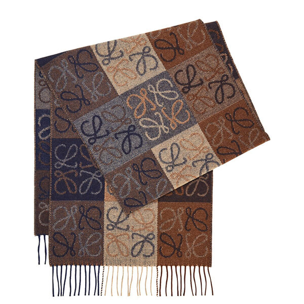 【LOEWE】スーパーコピー20AW新作 ウールとカシミアのアナグラムスカーフWJ34