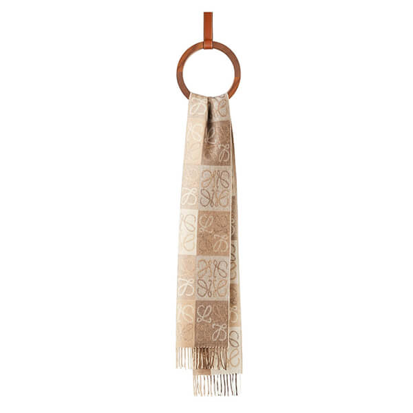 【LOEWE】スーパーコピー20AW新作 ウールとカシミアのアナグラムスカーフWJ34