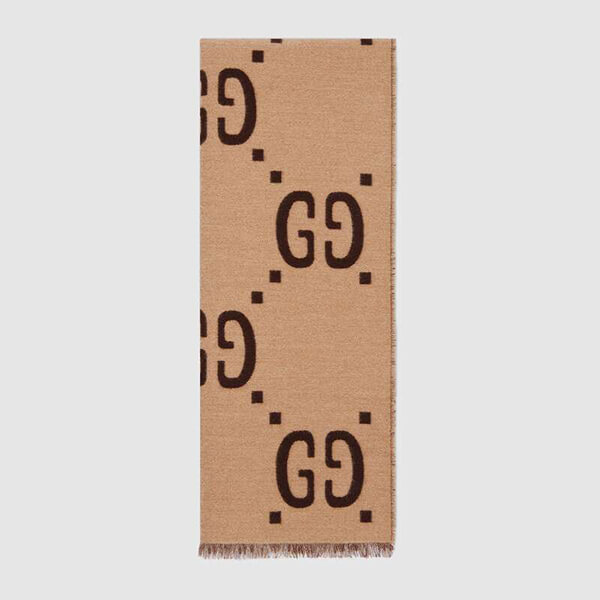 人気!【GUCCI】スーパーコピーGGロゴ ウールシルク マフラー 国内即発WJ35