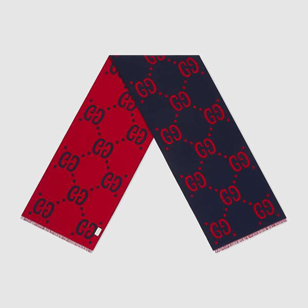 人気!【GUCCI】スーパーコピーGGロゴ ウールシルク マフラー 国内即発WJ35