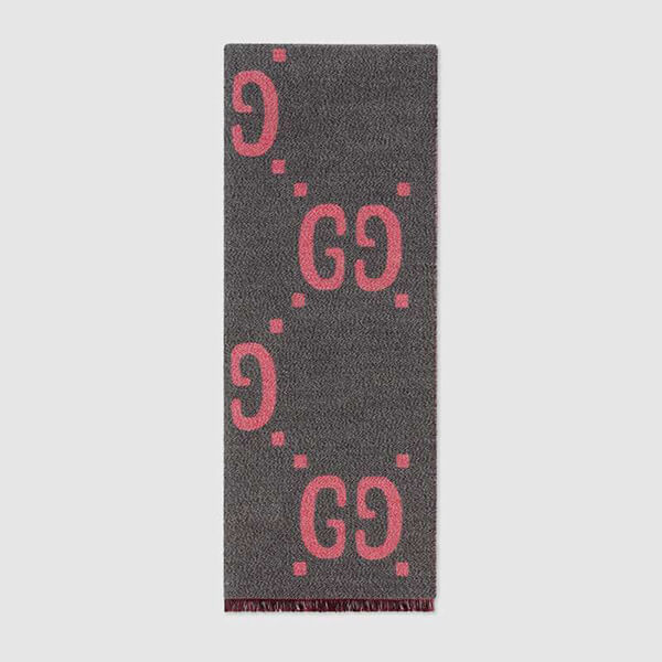 人気!【GUCCI】スーパーコピーGGロゴ ウールシルク マフラー 国内即発WJ35