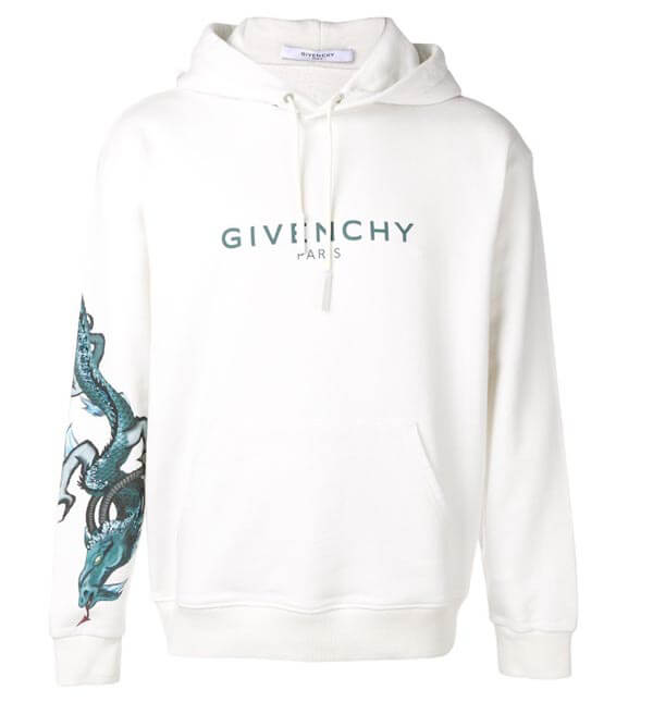 ジバンシィ偽物 GIVENCHY 20AW Logo&Dragon パーカー_WHITE97W1