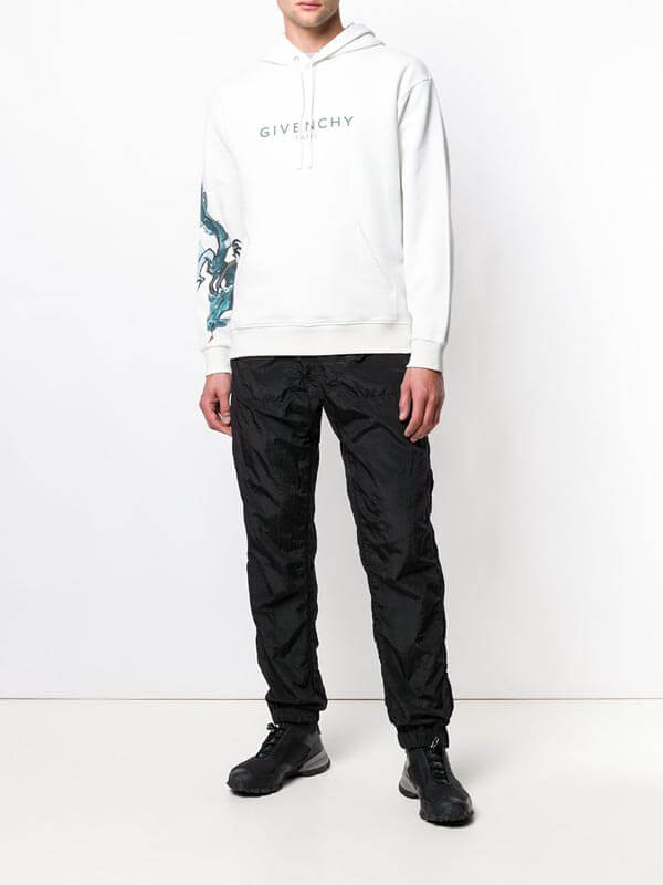 ジバンシィ偽物 GIVENCHY 20AW Logo&Dragon パーカー_WHITE97W1