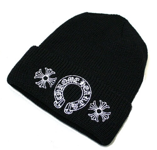 【CHROME HEARTS クロムハーツ キャップ コーデ 偽物】ニット帽 Watch Cap +Horseshoe+aCHD4