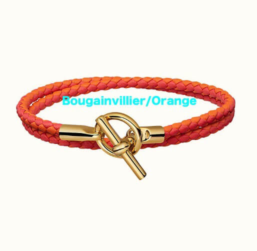 Her*mes ブレスレット コピー カーフスキン Glenan Double Tour bracelet/ゴールド金具20AC12H0G14