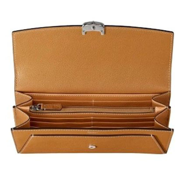 Cartier スーパーコピースモールウォレット C de Cartier レザー ロゴ 茶Lkd64