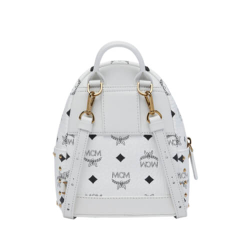 【MCM エムシー エムリュック コピー】スタークべべブーバックパックスタッズ20cm/White28BA8