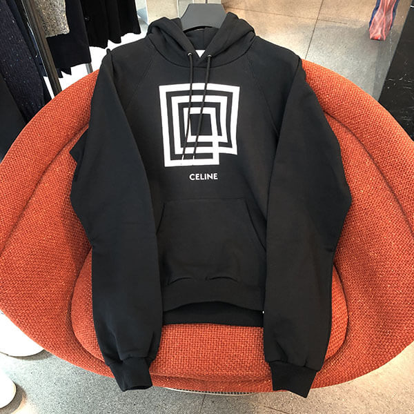 【CELINE】コピー2020/21AW新作 ロゴ フーディ パーカー (Black) 2Y005612G.38AW