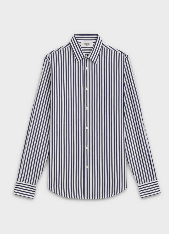 CELINE コピー新作 モダンカラー クラシックシャツ ポプリンストライプ 2C154129F.01BB