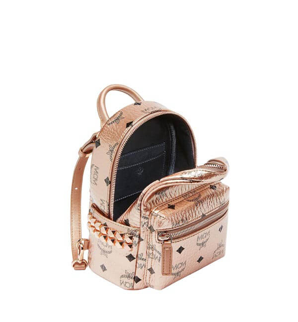 ミニマムサイズ MCM BEBE BOO MCM エムシー エムバックパック偽物 シャンパンゴールド27BA2