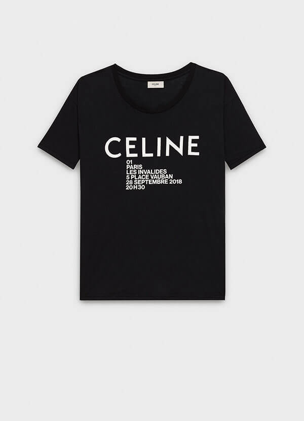CELINEスーパーコピー ロゴプリント ジャージークルーネックTシャツ 2X008375E.38AW