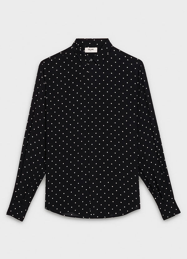 【CELINE】スーパーコピー2019SS新作 ドット クラシックシャツ (Black×White) 2C091171D.38AW