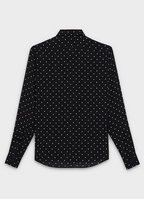 【CELINE】スーパーコピー2019SS新作 ドット クラシックシャツ (Black×White) 2C091171D.38AW