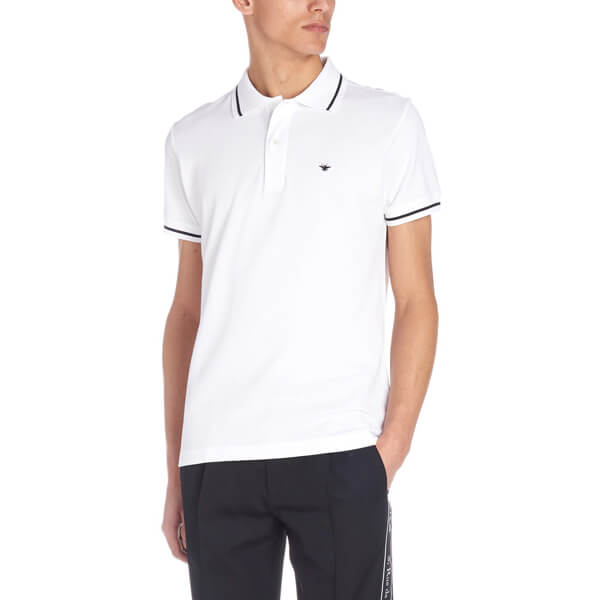 DIOR homme bee ディオール ポロシャツ コピー ホワイト581OB8