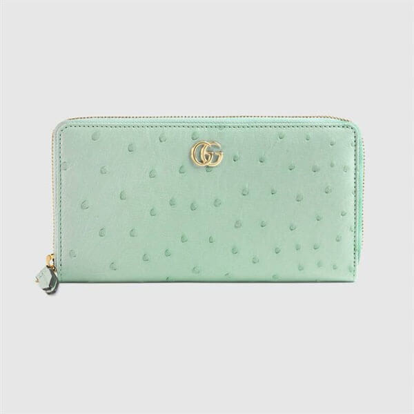 20SS新作 GUCCI グッチ 長財布 コピー GGマーモント オーストリッチ ジップ長財布 456117 EY00G3926