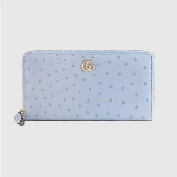 20SS新作 GUCCI グッチ 長財布 コピー GGマーモント オーストリッチ ジップ長財布 456117 EY00G3926