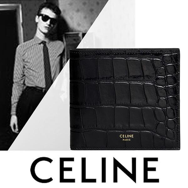 【CELINE】コピーバイフォールドウォレット /クロコ型押しカーフスキン 10B653BG4.38NO