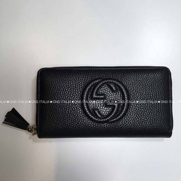 GUCCI☆SOHOフリンジタッセル付♪レザーラウンドジップ長財布