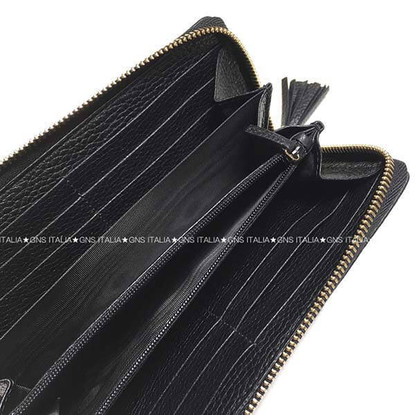 GUCCI☆SOHOフリンジタッセル付♪レザーラウンドジップ長財布