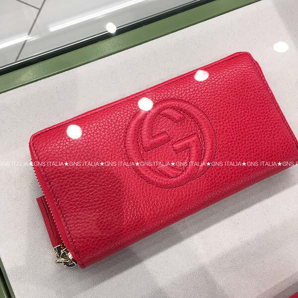 GUCCI☆SOHOフリンジタッセル付♪レザーラウンドジップ長財布