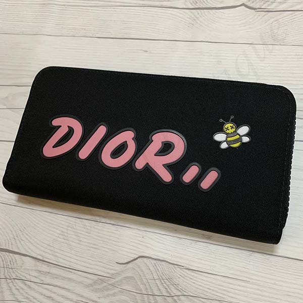 Dior × KAWS BEE ロゴ 長財布 コピー ブラック